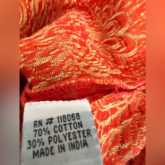 Orange Brocade What Goes Around Comes Around for Anthropologie Dress size 4 - Picture 8 of 11